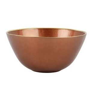 VIETRI Metallic Glass Copper Deep Bowl 8”D 4”H Made In Turkey NEW No Box